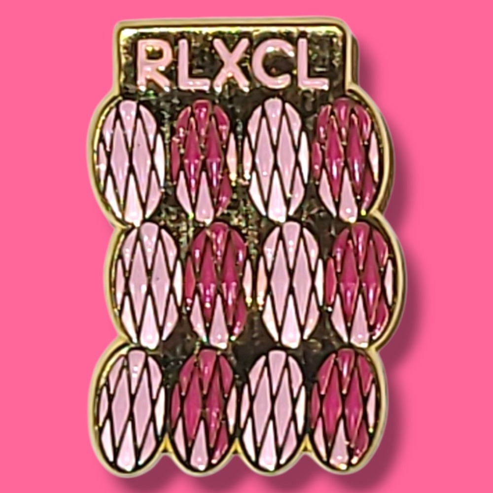 RLXCL Rachel Lynn Corri Lynn Pink Enamel Pin Rare Boutique Logo Gift
